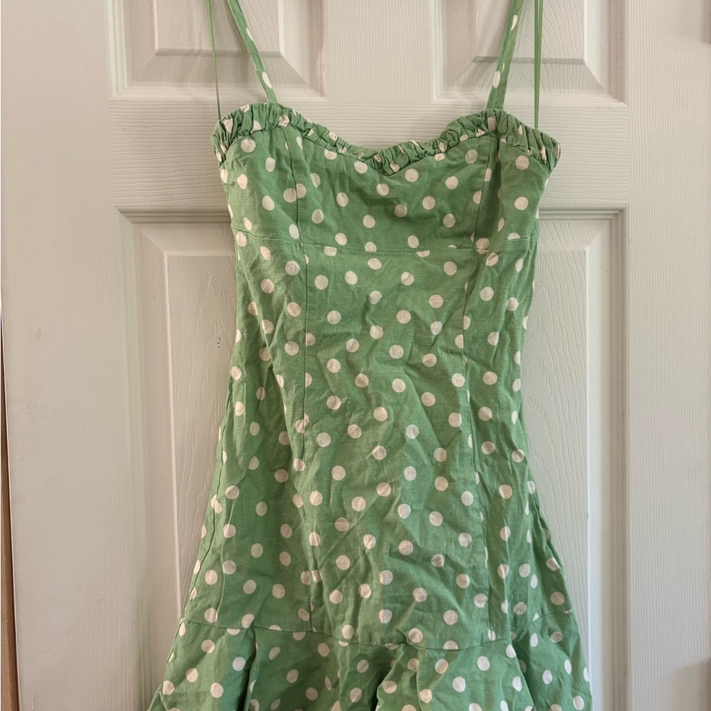 Zara Green Polka Dot Mini Dress